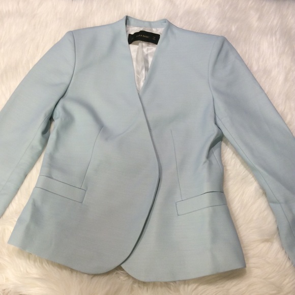 zara light blue blazer